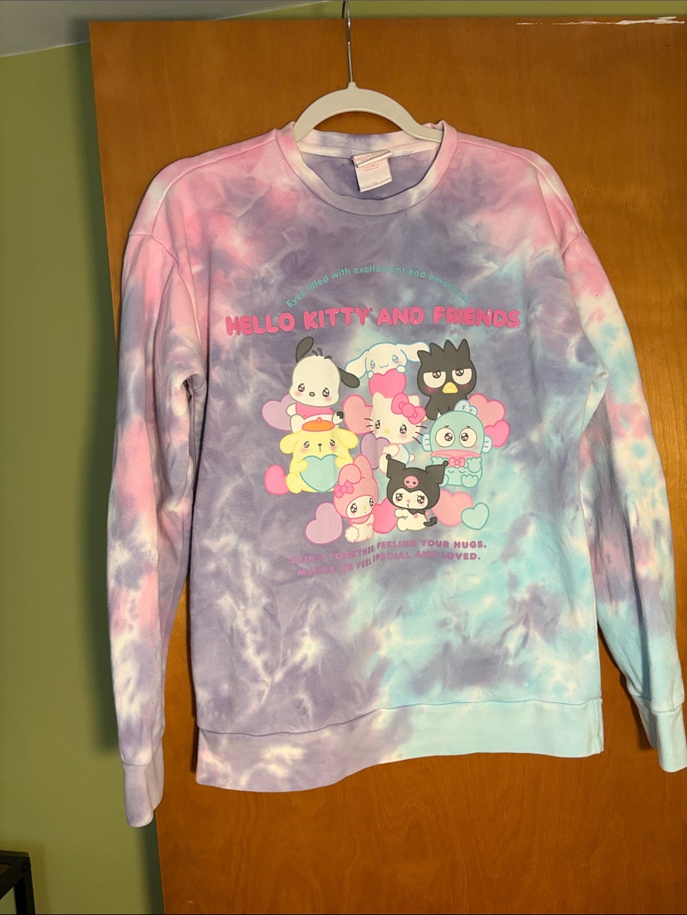 Sanrio Tie-Dye Sweatshirt - Pastel Pink, Lavender & Light Blue